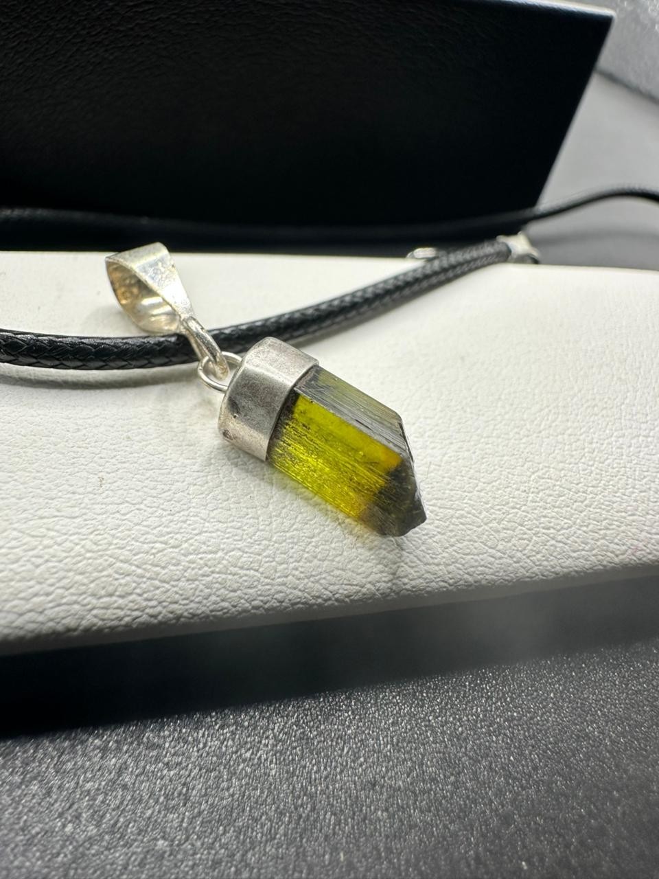 Natural Green Tourmaline Pendant | Genuine Gemstone | Handmade Crystal Jewelry