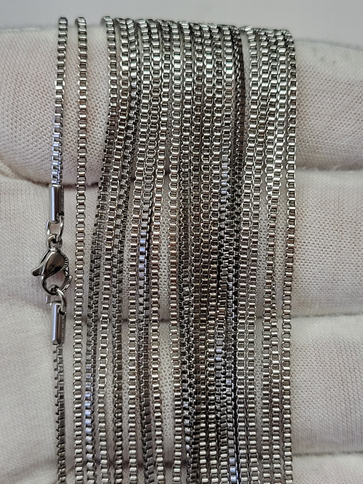 Stainless Steel Box Chain Necklace Unisex, Hip Hop Jewelry Women Men