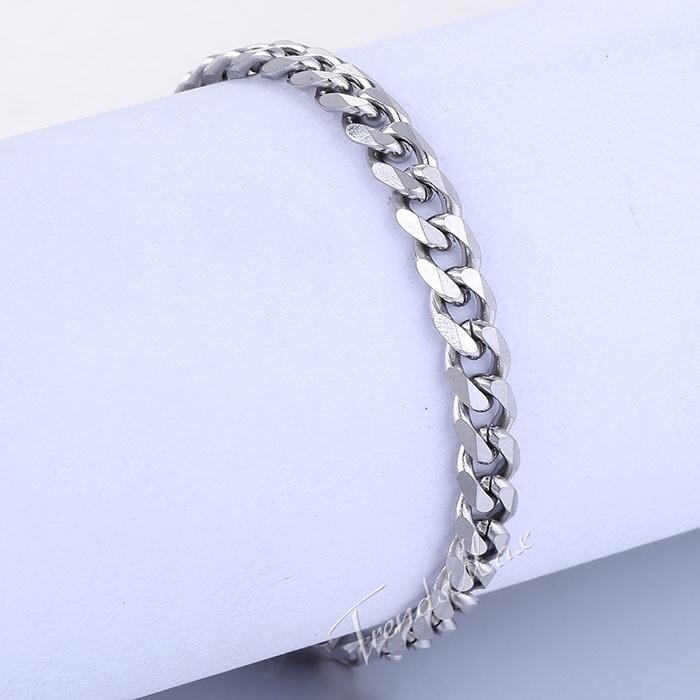5MM Stainless Steel Curb Chain Anklet/Ankle Bracelet 8″ 9″ 10″ 11″