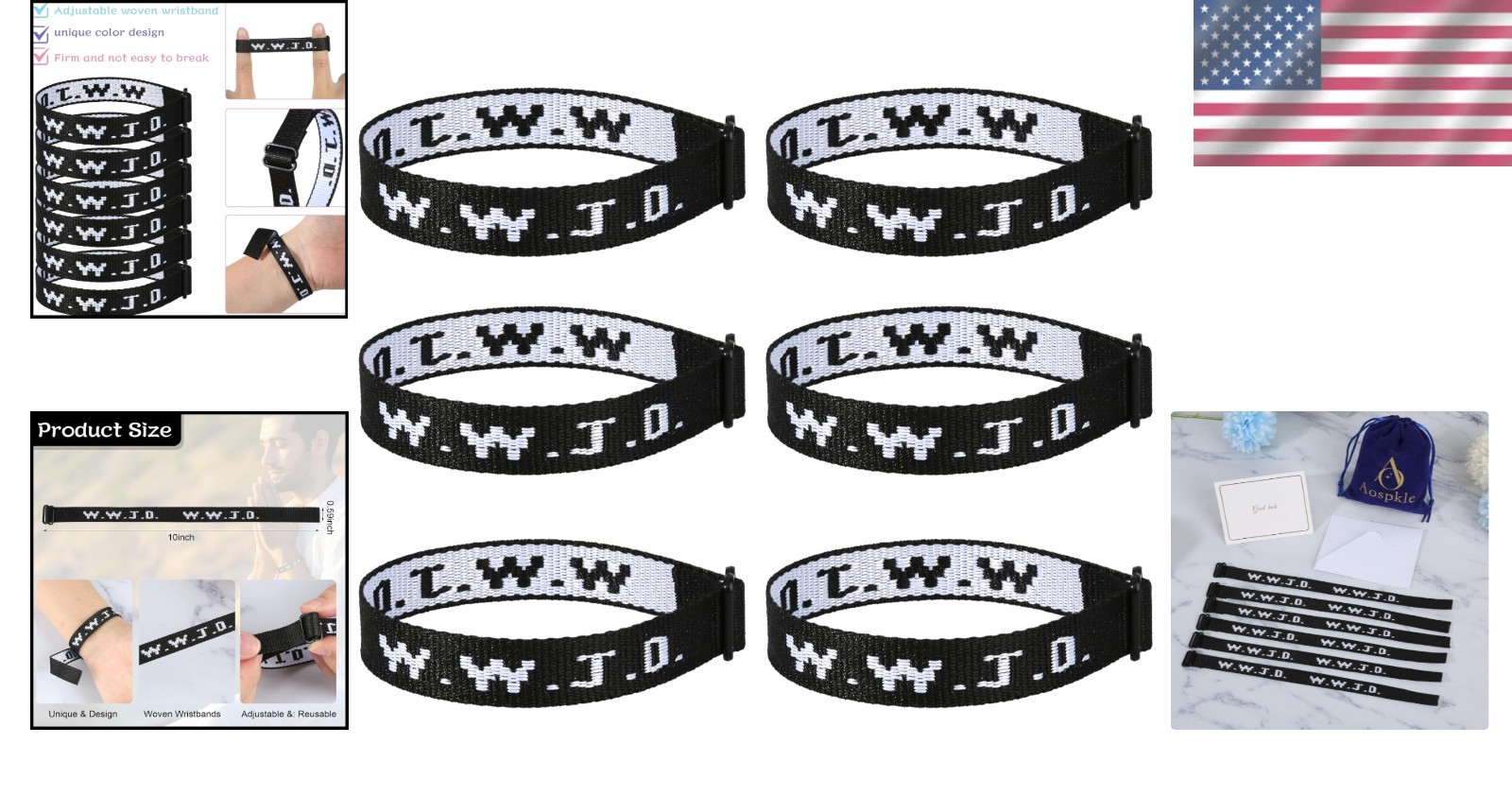6PCS WWJD Rubber Bracelets – Versatile Christian Wristbands for All Occasions