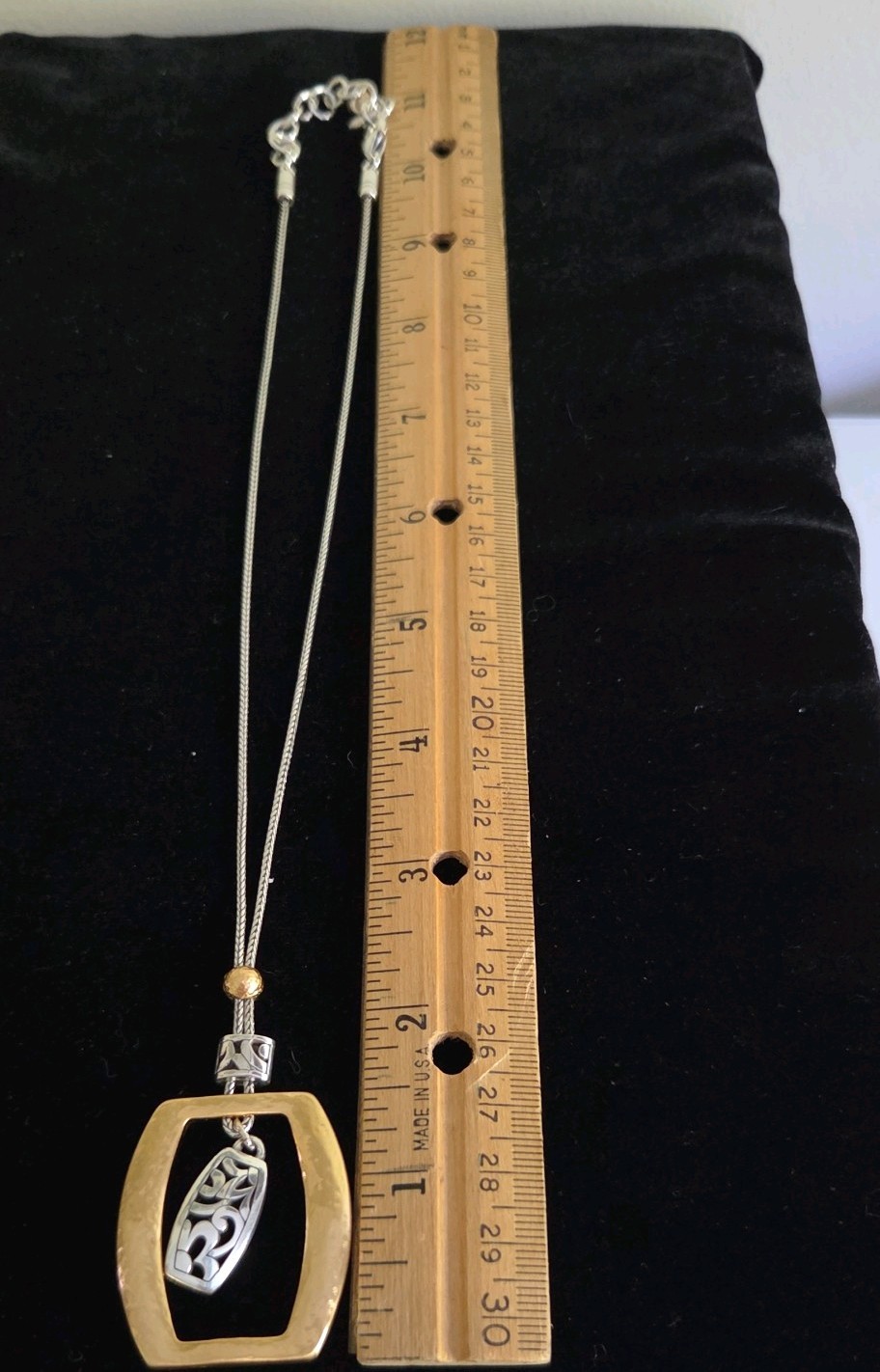 BRIGHTON ‘Sensation’ Necklace Scrollwork Hammered Gold & Silver Plate 11″