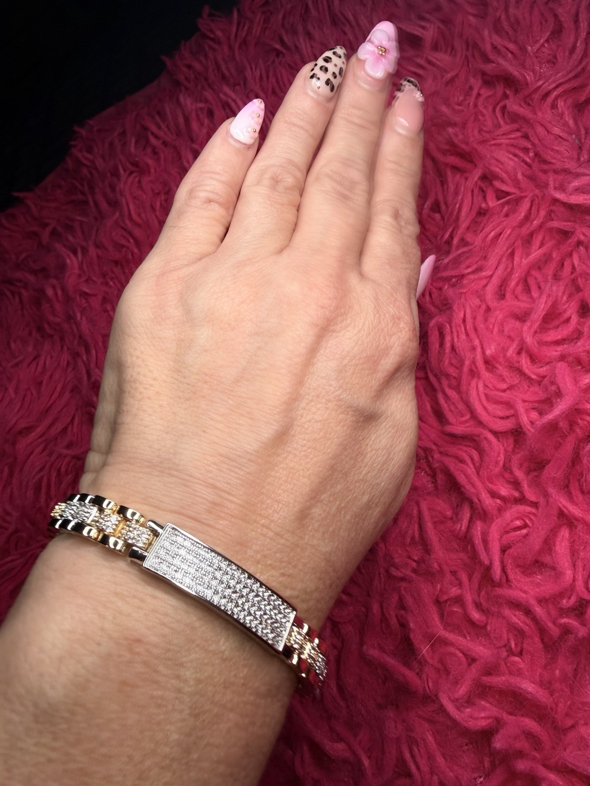 18K Brazilian Gold Filled CZ Bracelet & Hoop Earring Set | 7.5”