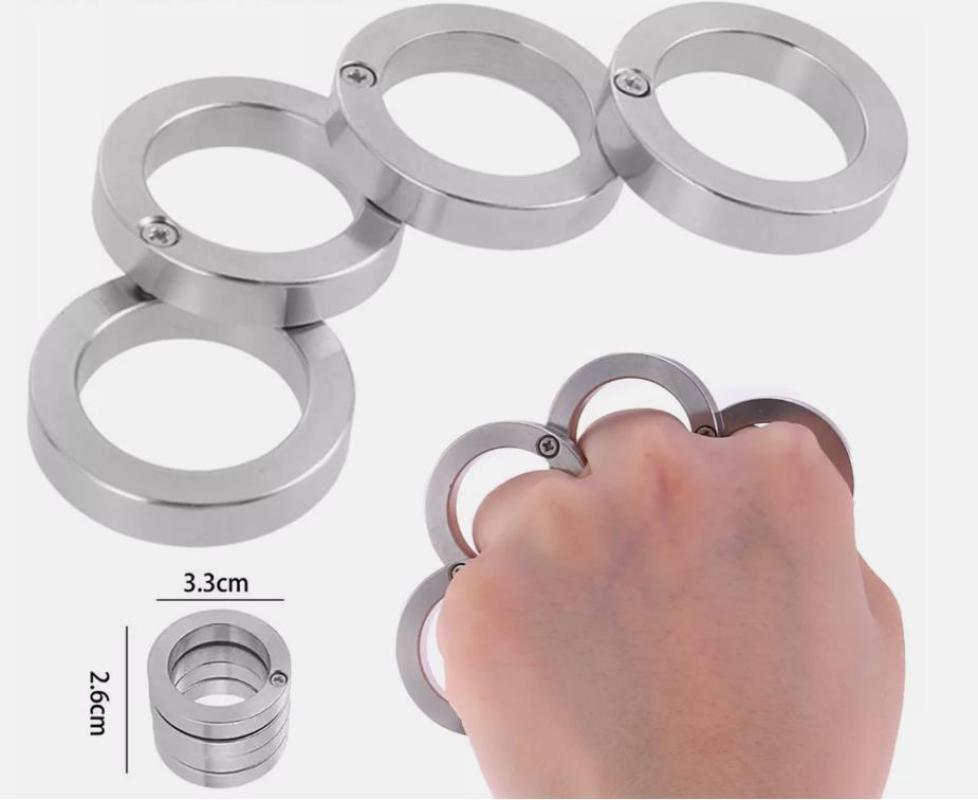 Fit Your Outdoor Fun Durable Stainless Steel Rotating Foldable Clasp Rings X4