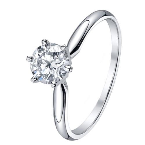 Solid 925 Sterling Silver Rings Women Solitaire Engagement Ring CZ Wedding Band