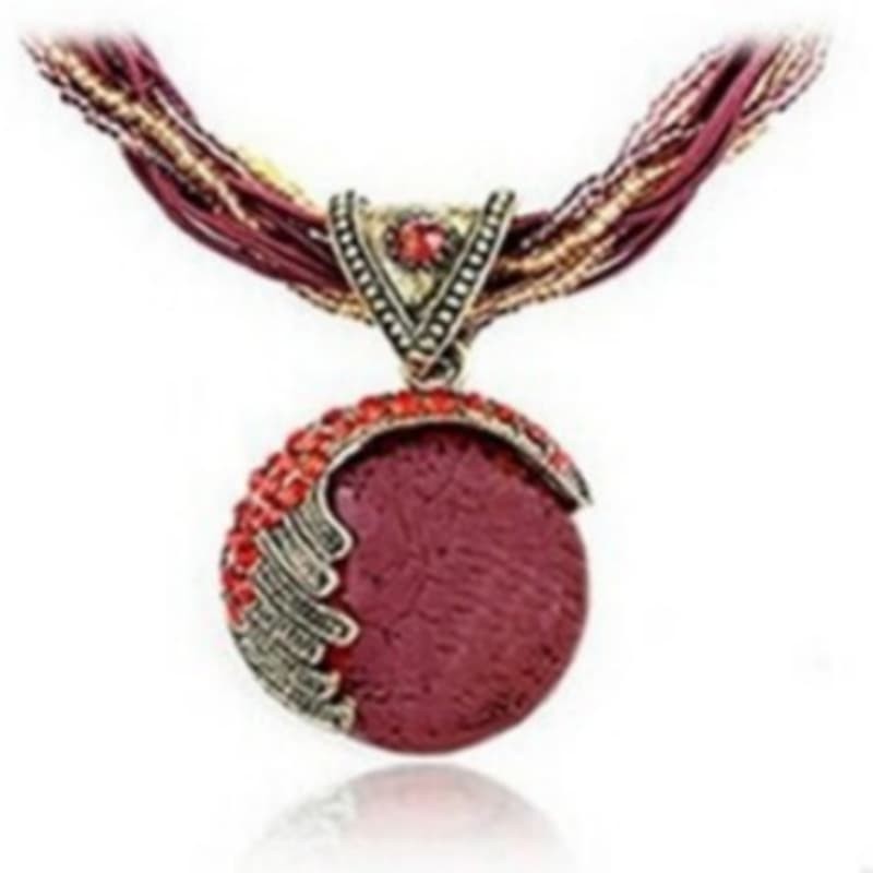 Turquoise Gemstone Necklaces Retro Choker Bohemian Pendant Fashion Jewelry Chain