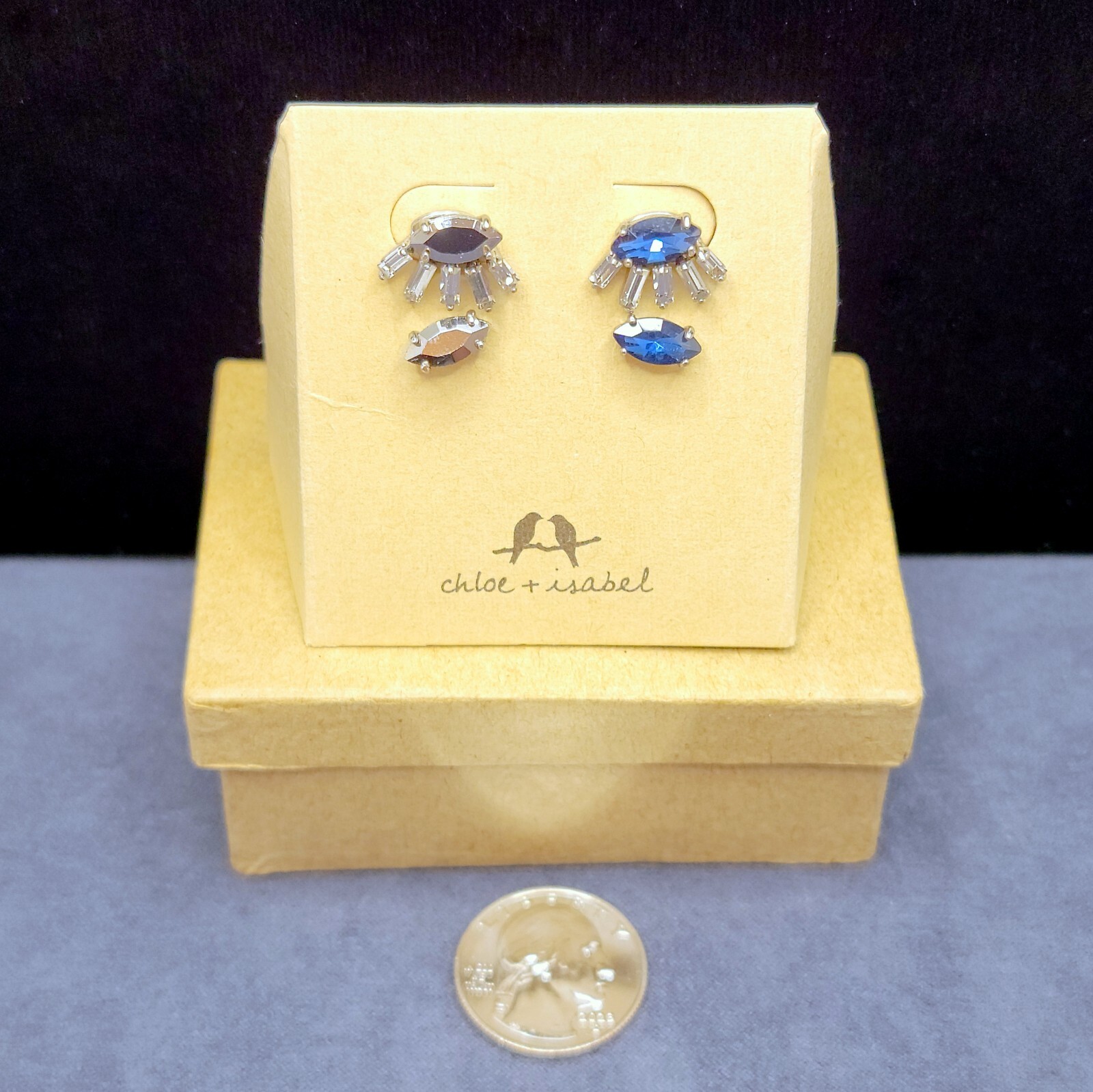 Chloe + Isabel Convertible “Eyelash” Stud Earring Set – Branded Bag & holder