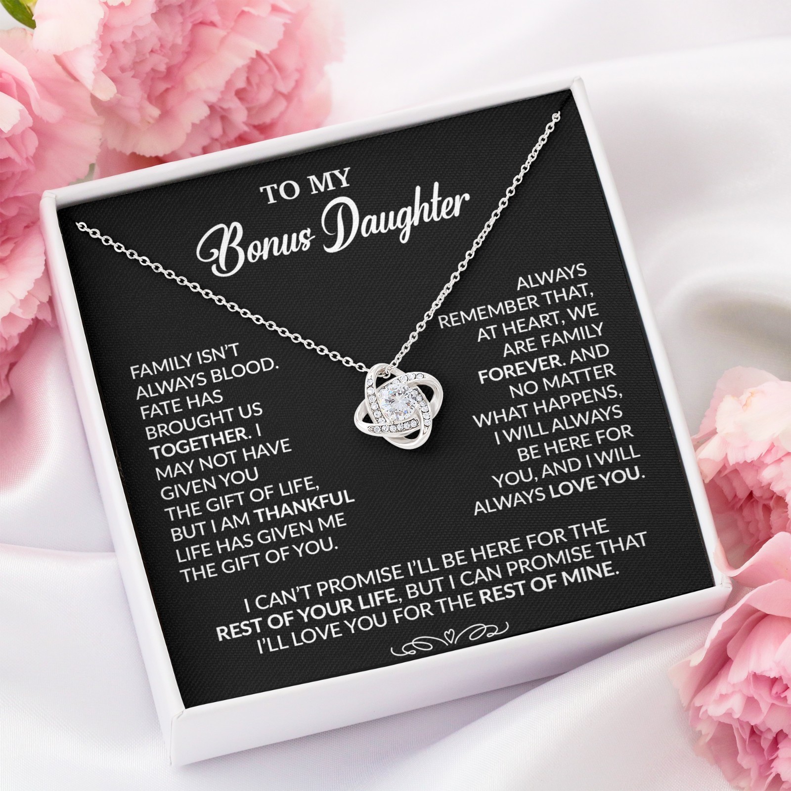 To My Bonus Daughter Necklace, Gift for Bonus Daughter, Step Daughter Birthday