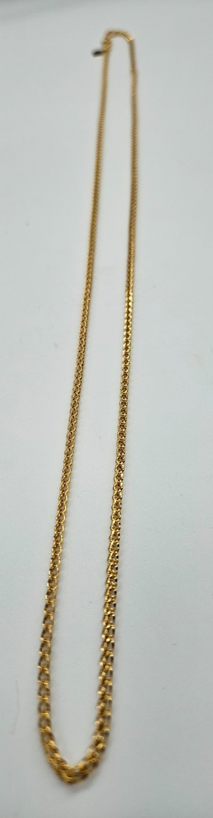 Gold Tone Wheat Link Chain Necklace Long Braided Spiga Style Classic Jewelry