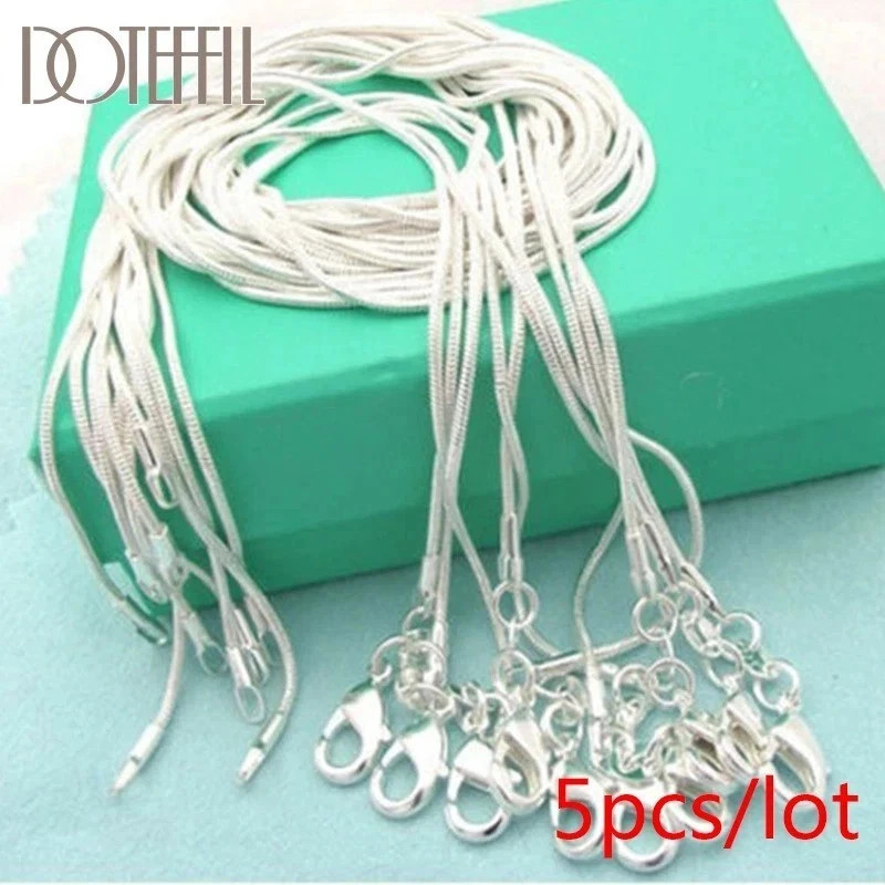 10pc Wholesale 925 Sterling Silver Necklace 1.2 mm Snake Chain Link Bulk Lot