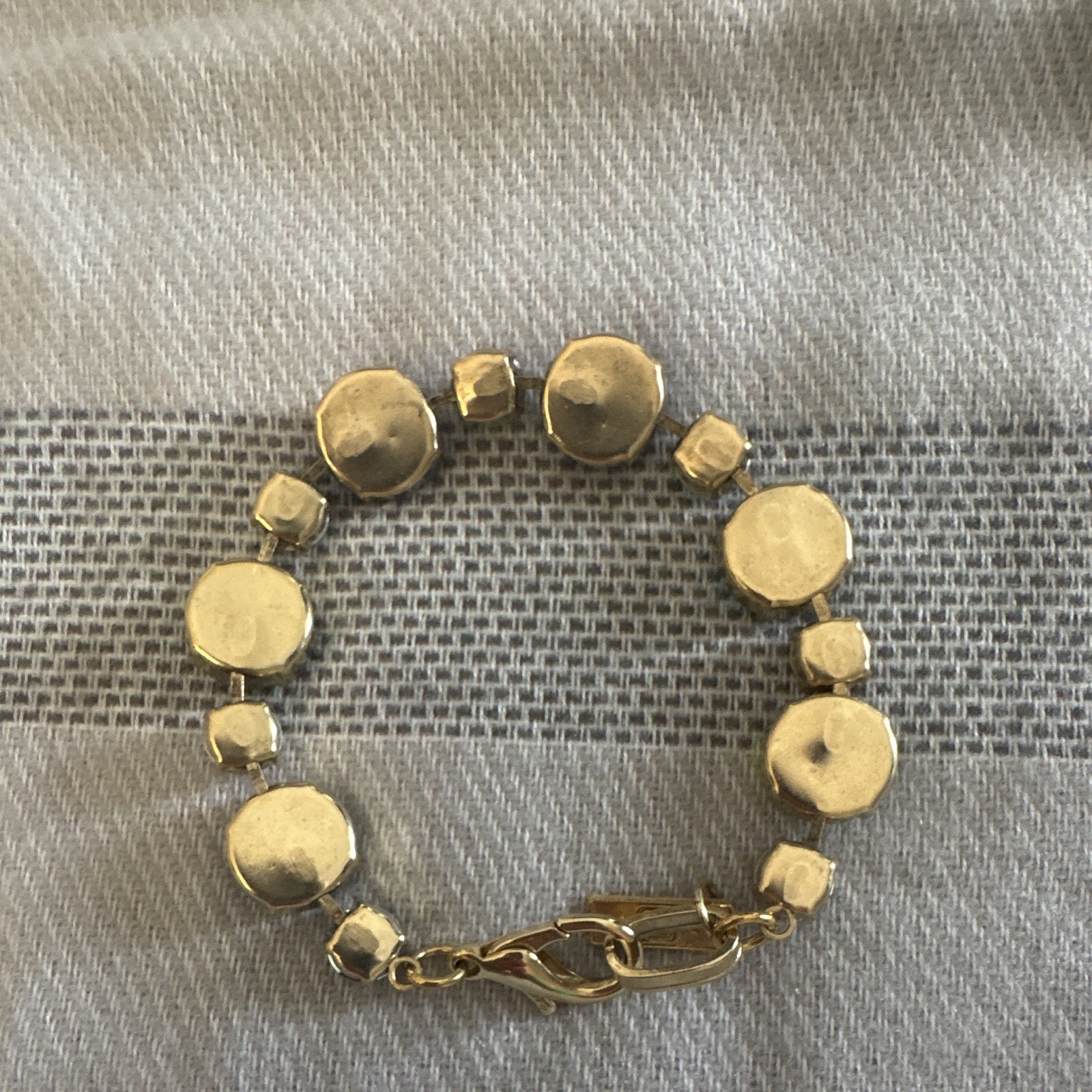Swarovski Gold Tone Multicolor Crystal Tennis Bracelet Signed