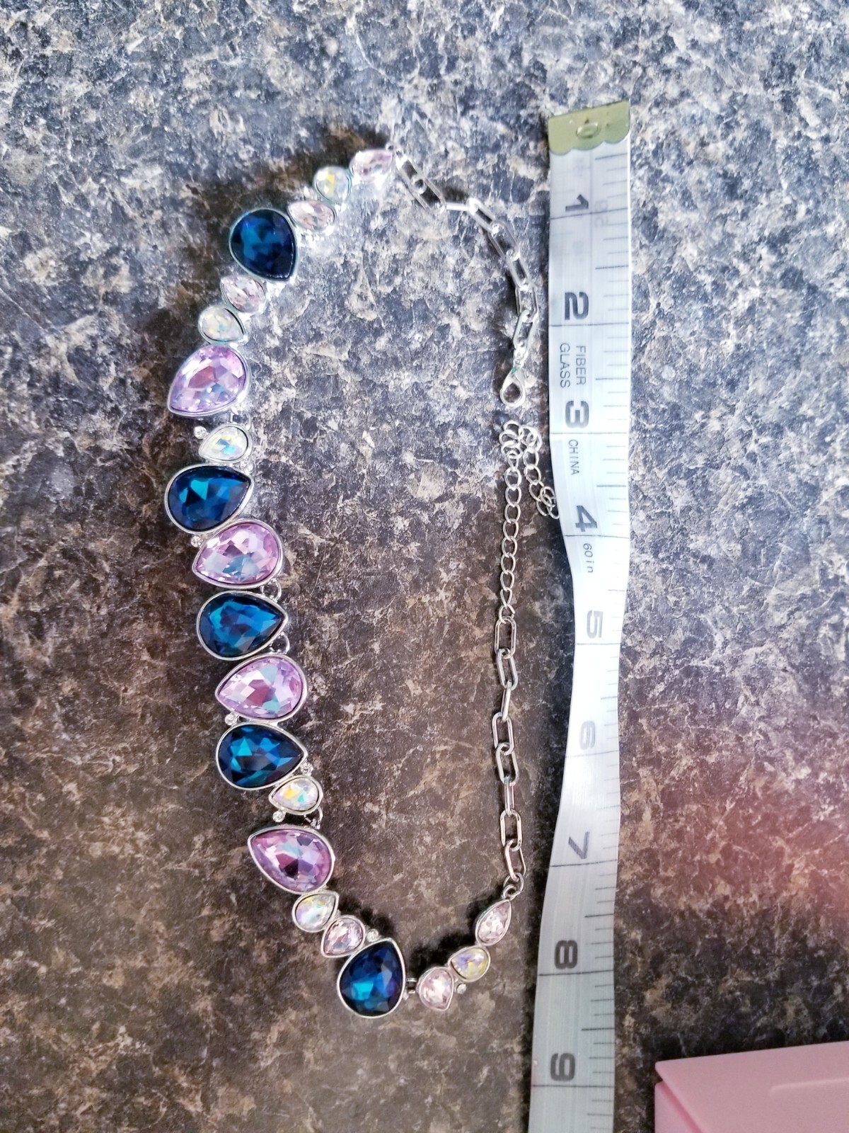 Choker Necklace ONLY Rhinestone Crystal Purple Prom Pageant Bridal