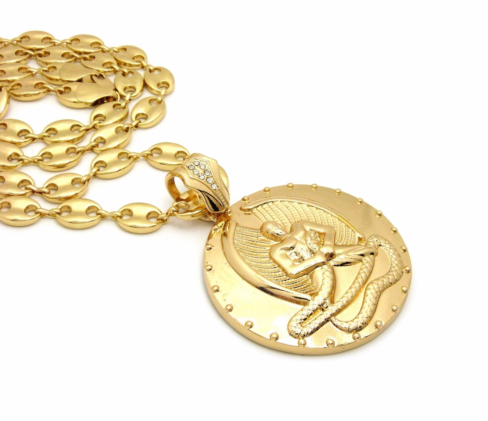 NEW EUPHANASIA PENDANT & 10mm/30″ MARINA LINK CHAIN HIP HOP NECKLACE – RC2570G