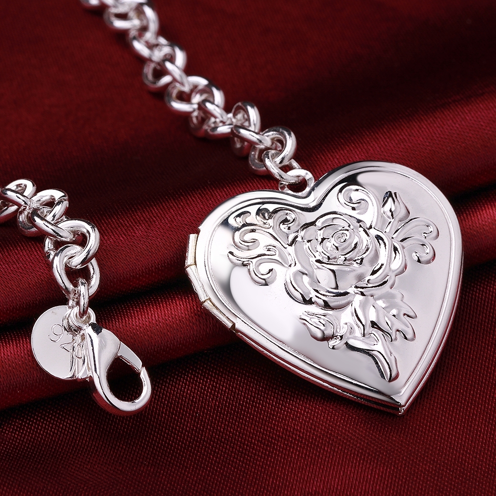 Women 925 Sterling Silver Flower Rose Bracelet 8 Inches 6MM Lobster Clasp L65