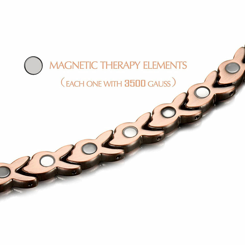 Adjustable Magnetic Therapy Bracelet Arthritis Pain Relief Pure Copper Bangle