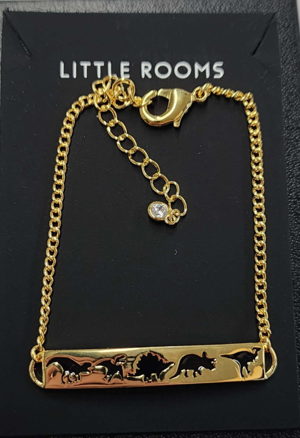 Little Rooms 18K Gold Plated Dinosaur Trail Bracelet 6″+2″
