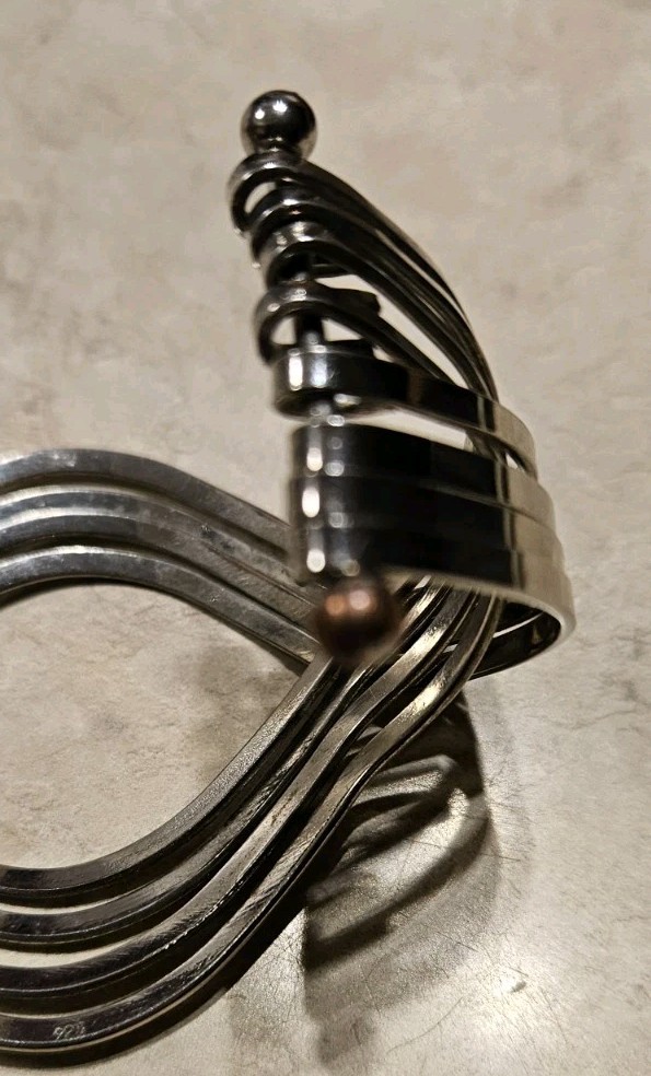 Fashion Silvertone Everyday Wear Cuff Bangle Bracelet Pre-owned
