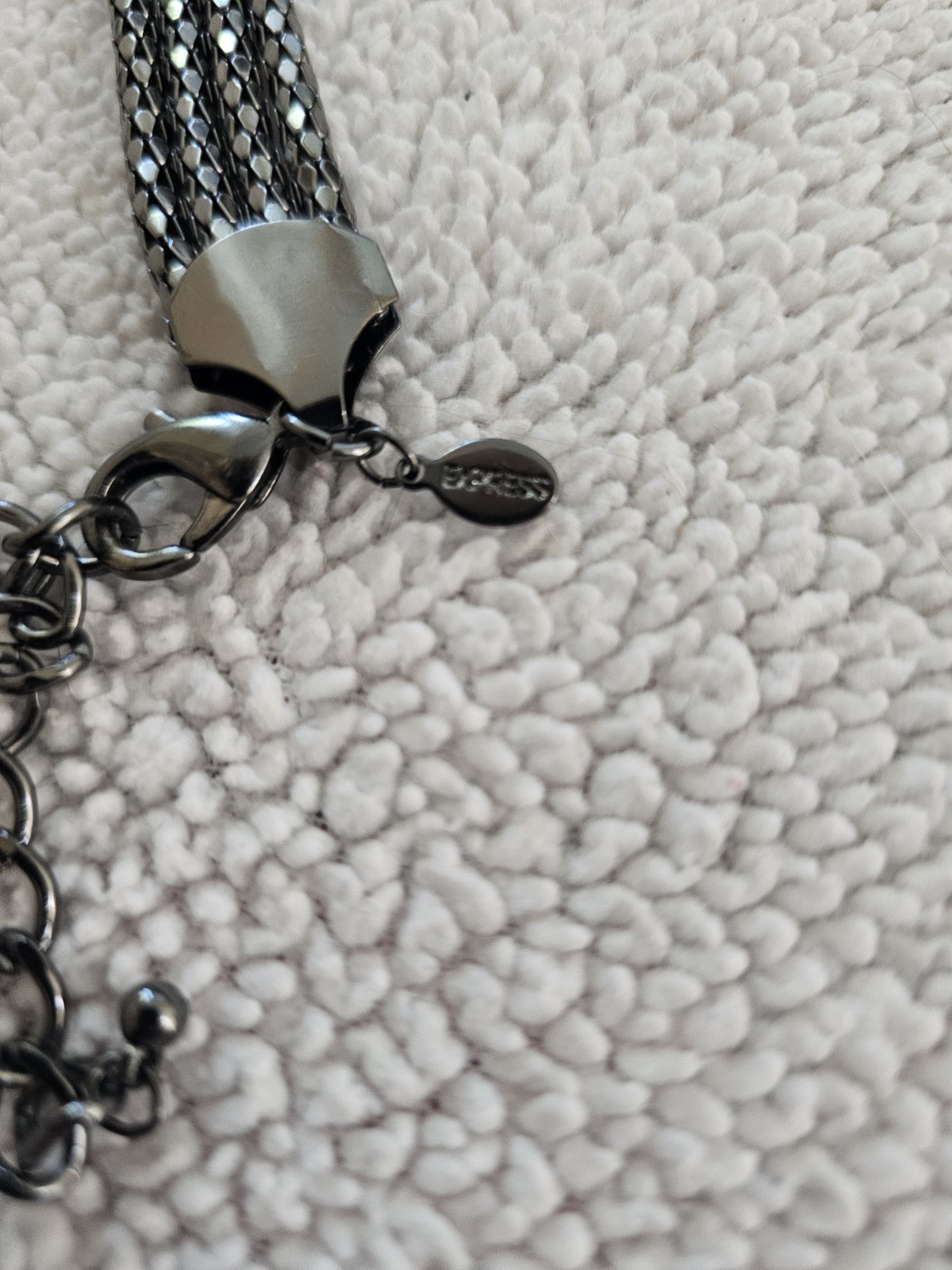 Express Beaded Necklace Fashion Statement Gunmetal Multistrand Knot Lobster Claw