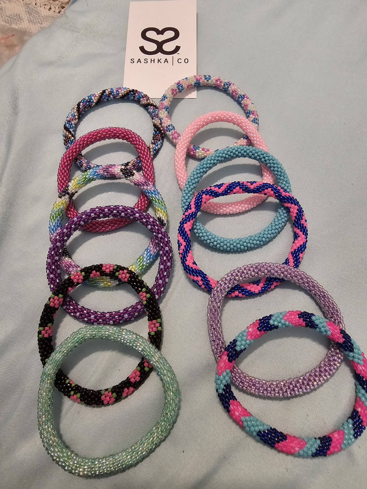 Sashka Co 12 Bracelet Lot Mixed Designs. Regular Size