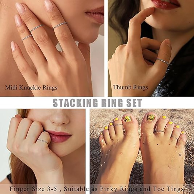 2mm Solid Stainless Steel Plain Thin Ring Silver Polished Band Gift Size 6 to 10