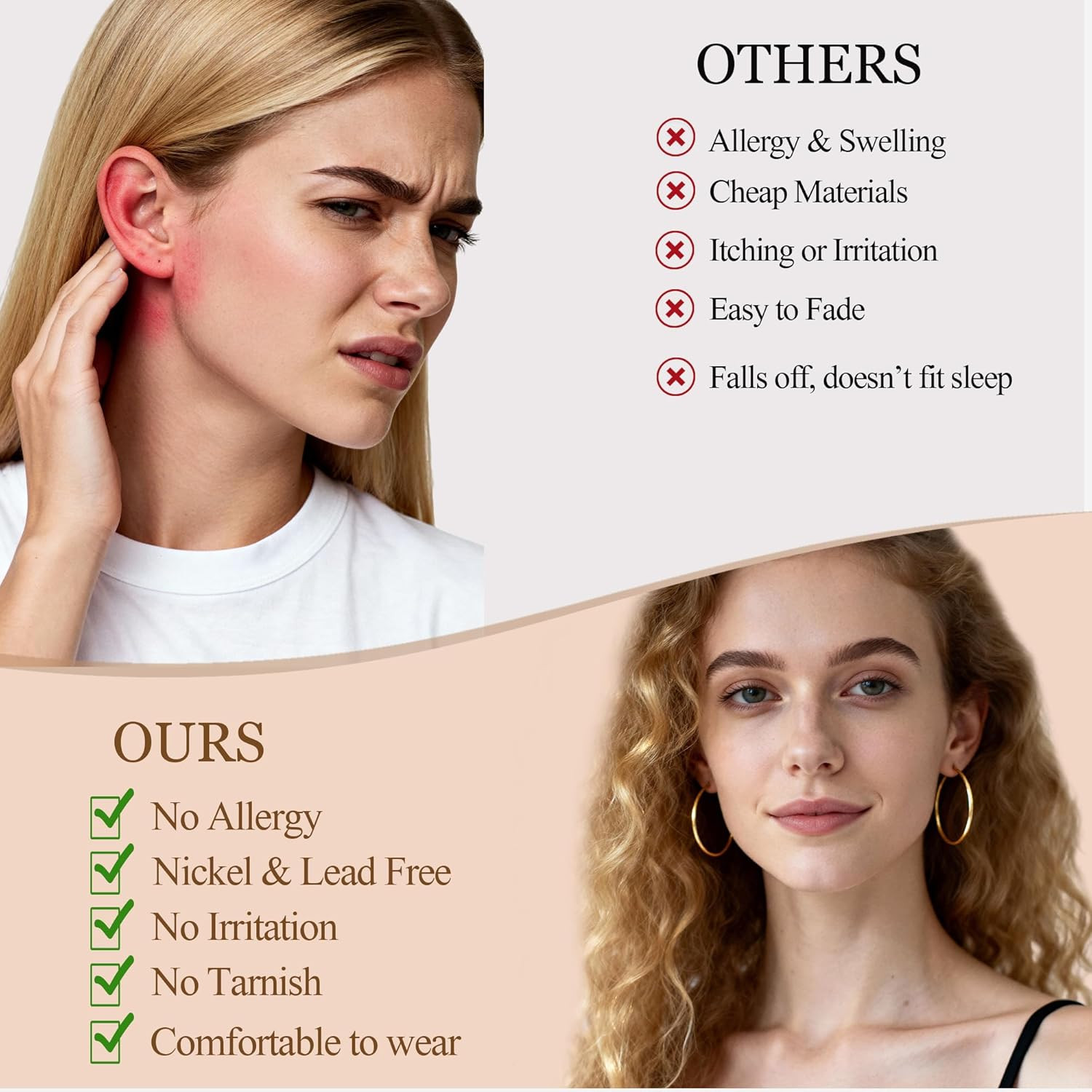 10 Pairs Gold Silver Hoop Earrings for Women | 14K Gold Plated Hoop Dainty Earri