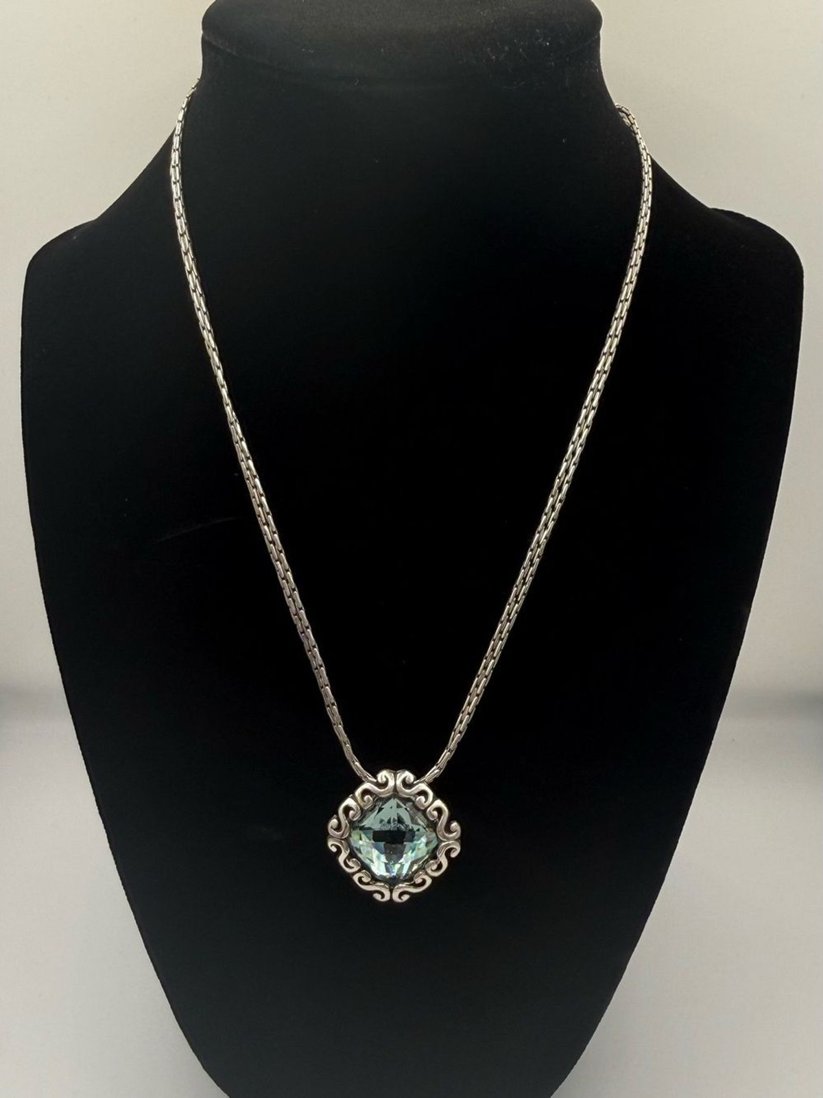 Brighton Swarovski Crystal Aqua Blue Pendant Necklace