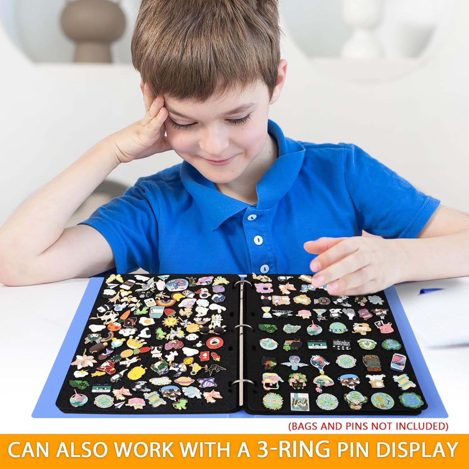 Enamel Pin Display Pages,Creative Pin Collection with 8 Flip-Pages,Fit in Any 3-