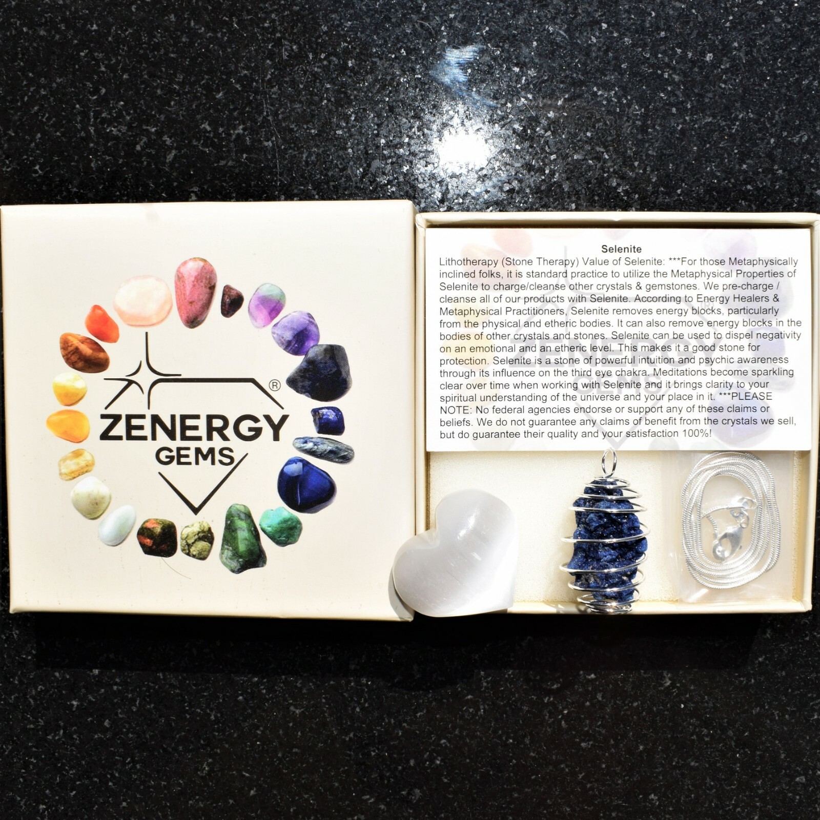 Azurite Pendant ULTIMATE PSYCHIC STONE + 20″ Stainless Steel Chain & Charger