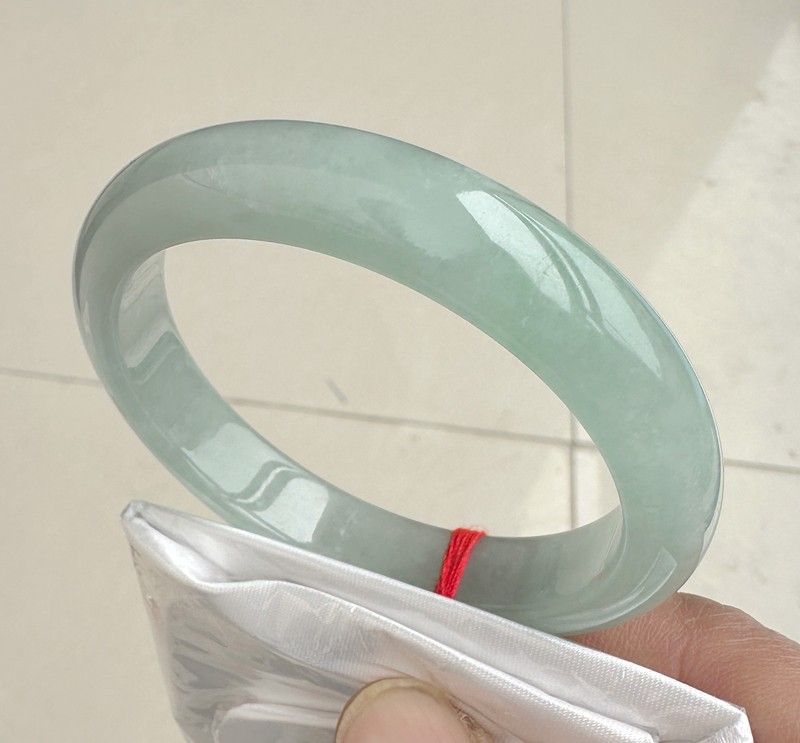 Natural Light Green Grade A Jadeite Bangle Bracelet Authentic Burmese Jade 56mm