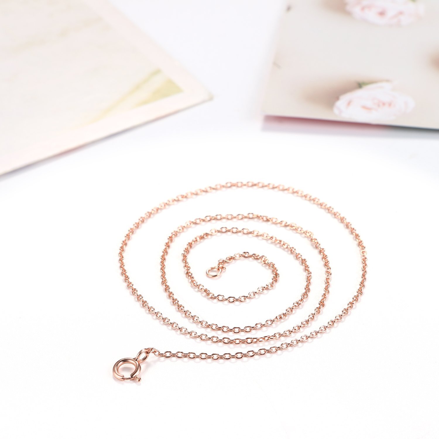 925 Silver Plated 1.2 mm O-shaped Necklace Link Men Women Jewelry Box Chain DIY