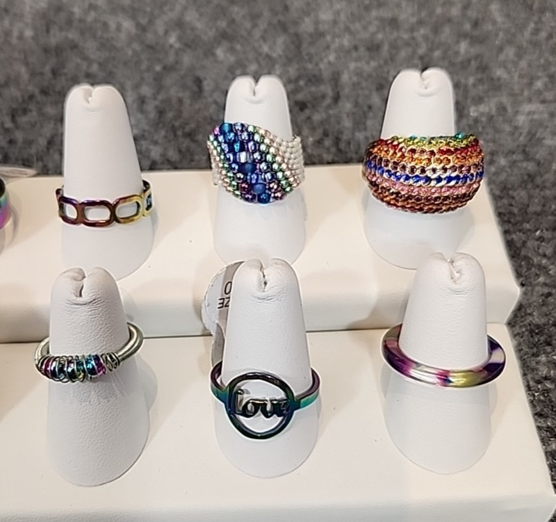 Jewelry 12 Rings Rainbow Collection See Description Lot #211
