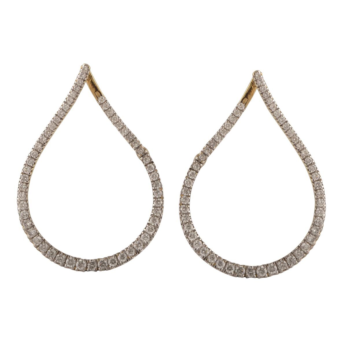 1.00 Carat Round Cut Natural Diamond Hoop Earrings in Sterling Silver | Gift Box