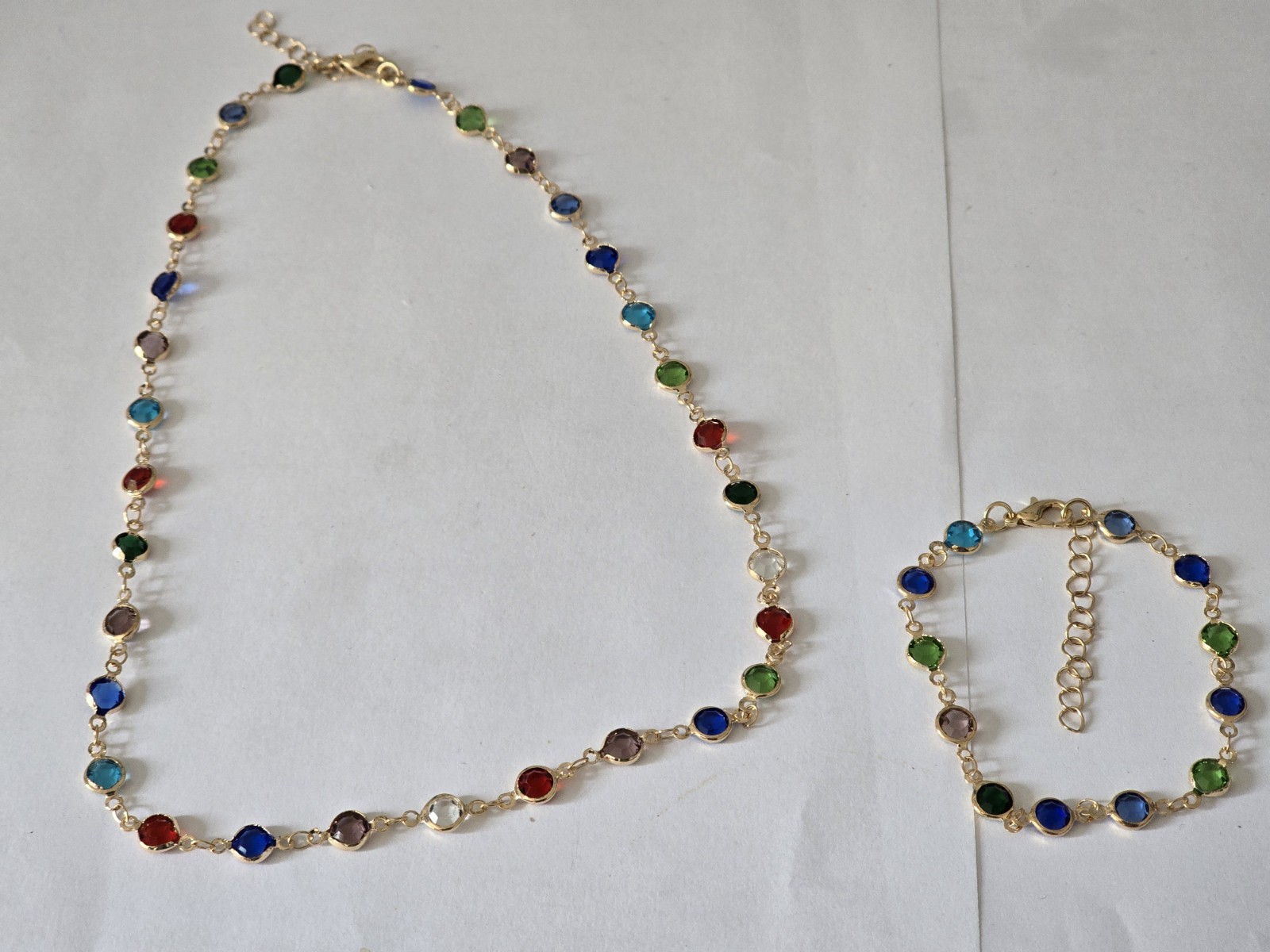 Gemstone Necklace Matching Bracelet Set For Teenage/adults Jewellery Box