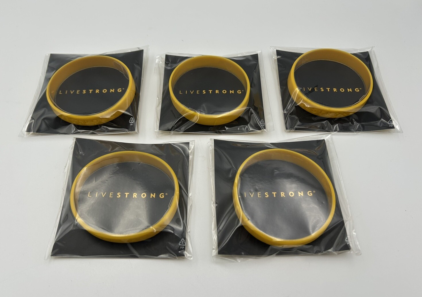 Lot of 5 – Nike Livestrong Authentic Bracelet NEW (Size L/G-XL) 8″/202 mm