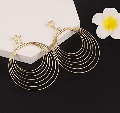 15 Pairs Lightweight Gold Clip-On Earrings Set for Women, Fashion Jewelry Collec
