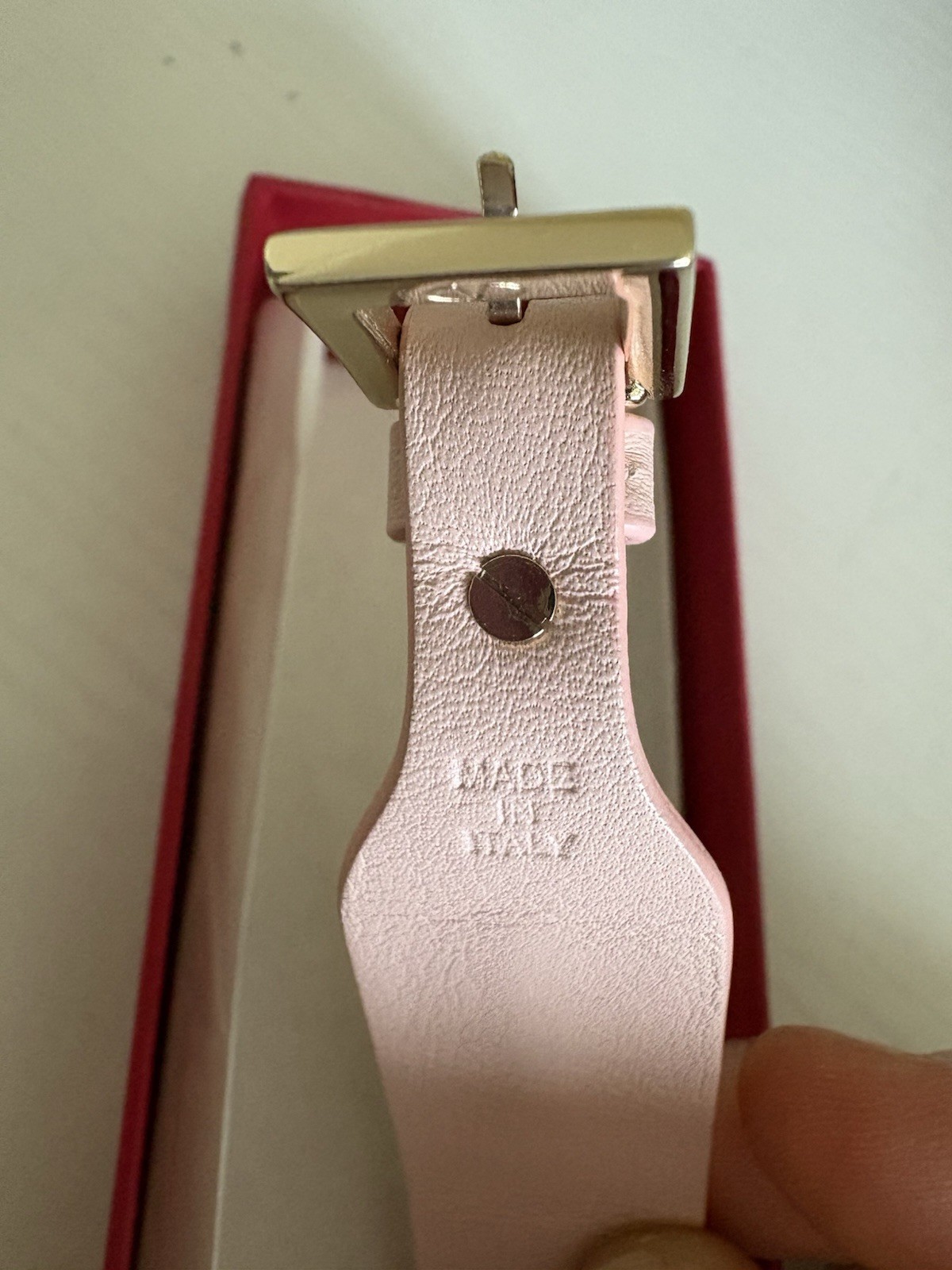 Valentino Garavani Rockstud Leather Bracelet large pink Gold