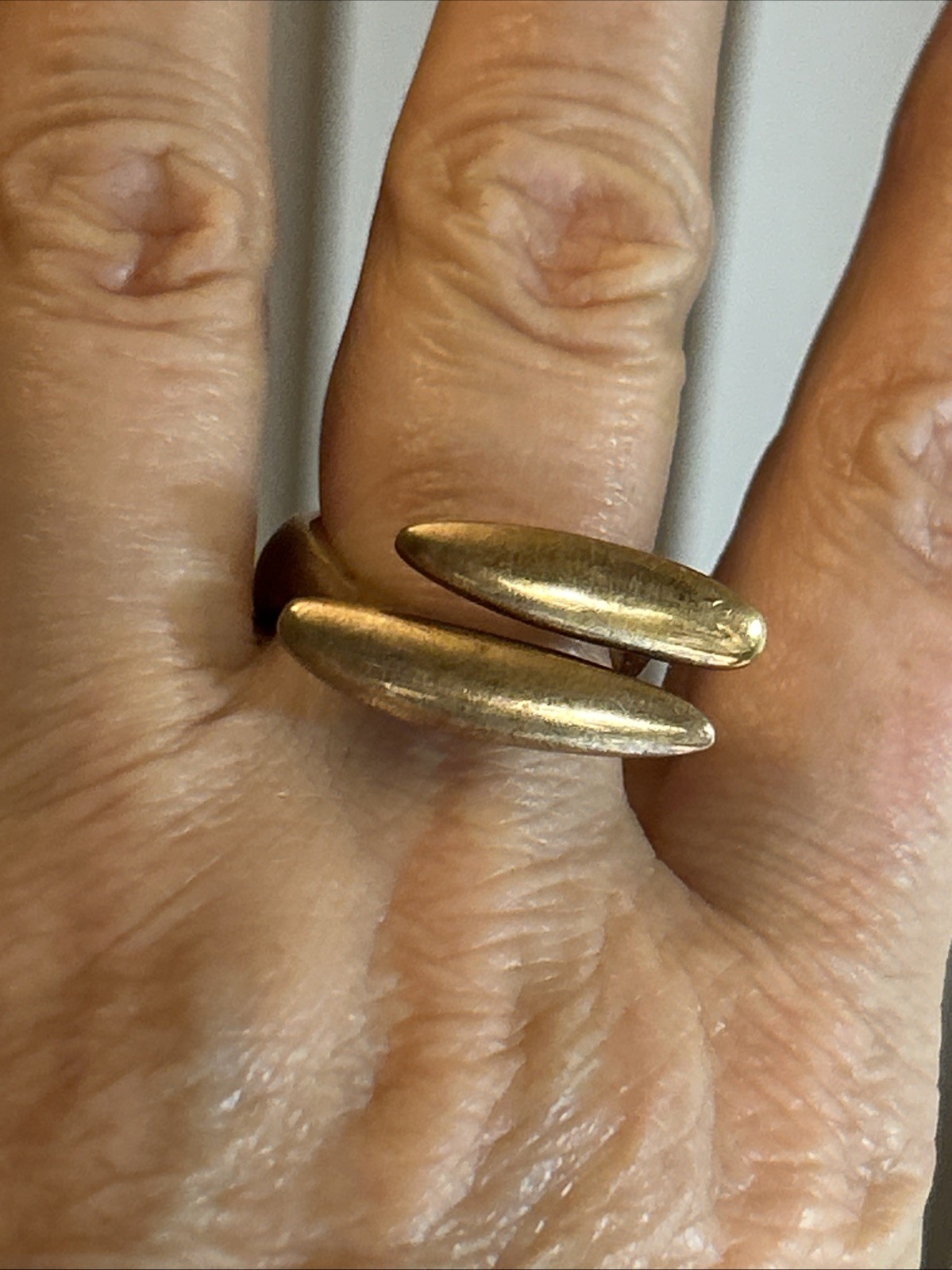 56. Monica Castiglioni MC Bronze Rose gold tone Open Design Ring 13.4g, 6.5-.75s