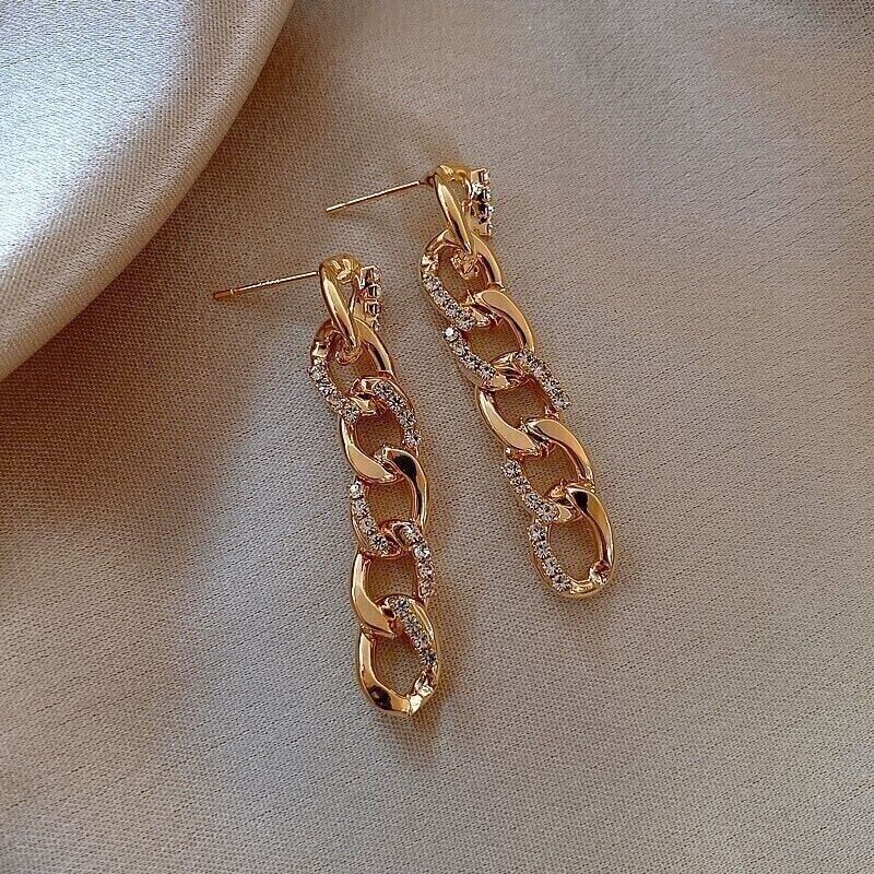 1.20Ct Round Cut Simulated Diamond Drop Stunning Earring 14K Yellow Gold Plated