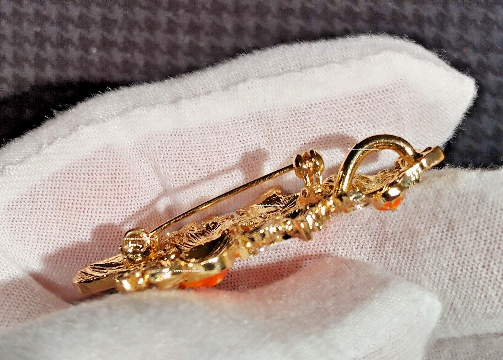 Pumpkins and Ghosts Halloween Fall Tree Rhinestone Pin Pendant Gold Bag