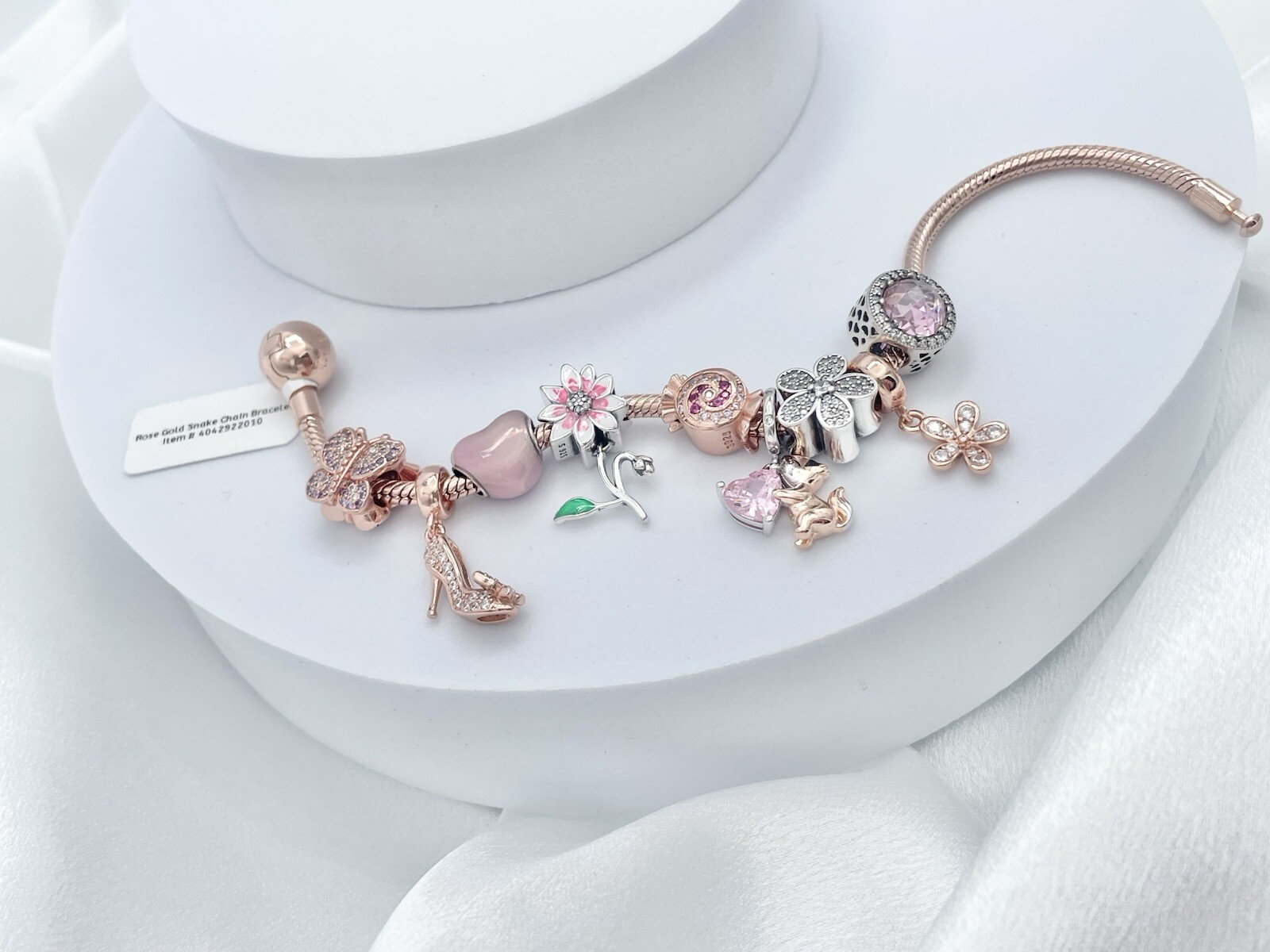 Linx Rose Gold Charm Bracelet with Christmas Themed Charms