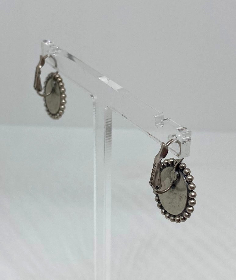 Kirks Folly Moon Face Earrings Iridescent Silvertone Leverback Signed Celestial