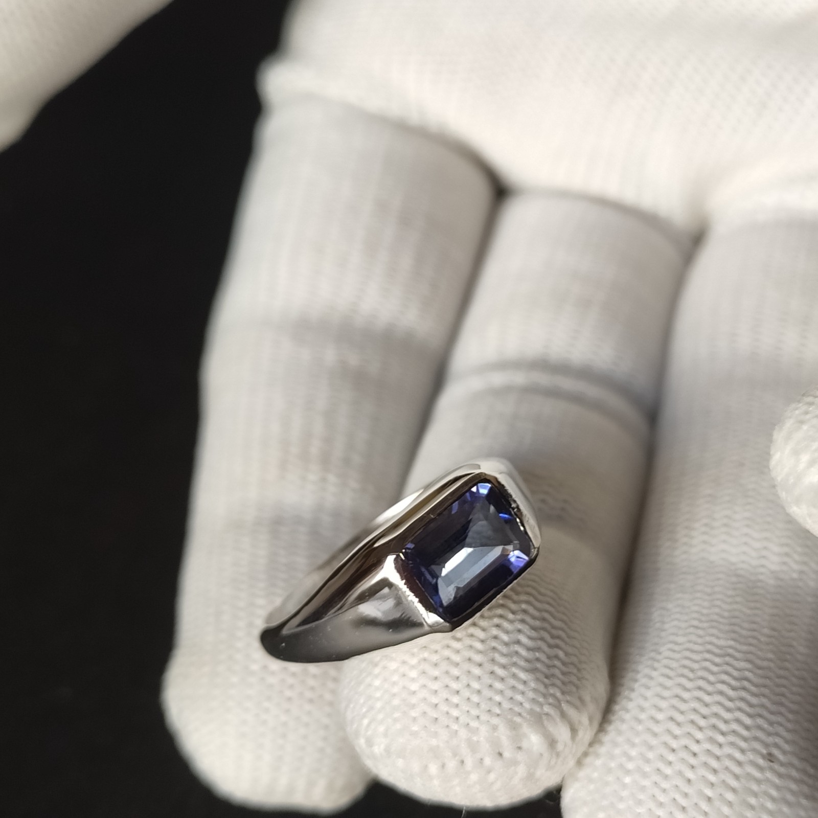 Natural Tanzanite Silver Men Ring, 925 Sterling Silver Wedding & Engagement Ring
