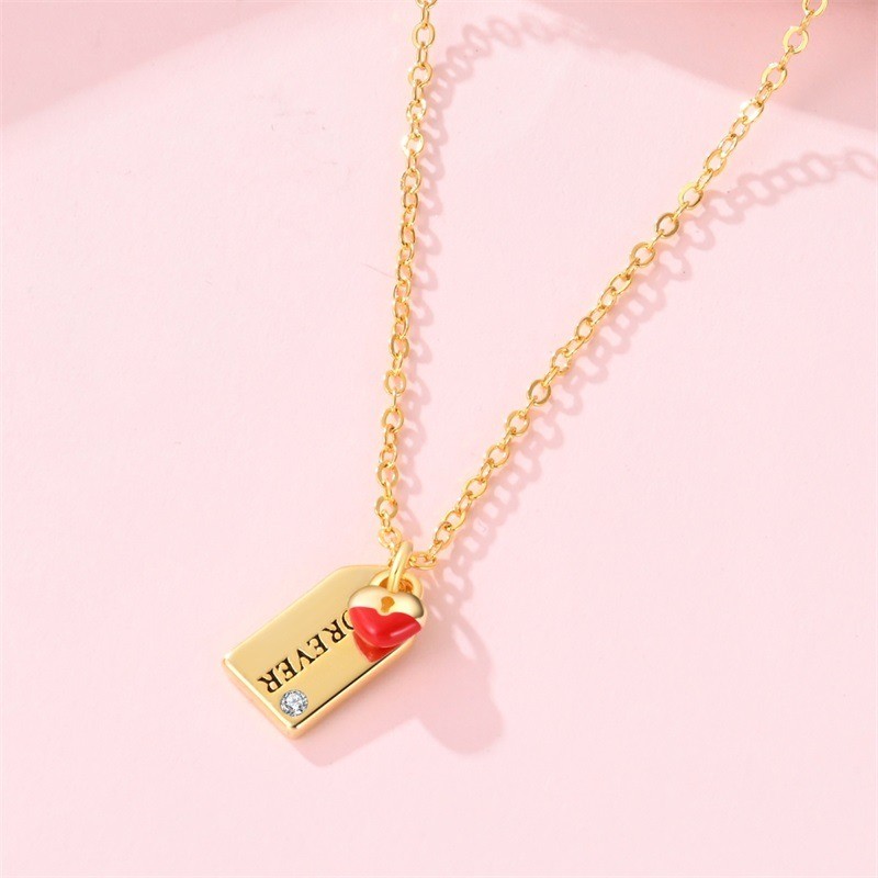 KUNSIR 925 Sterling Silver Gold Forever Love Necklace For Women Choker 25″ Chain