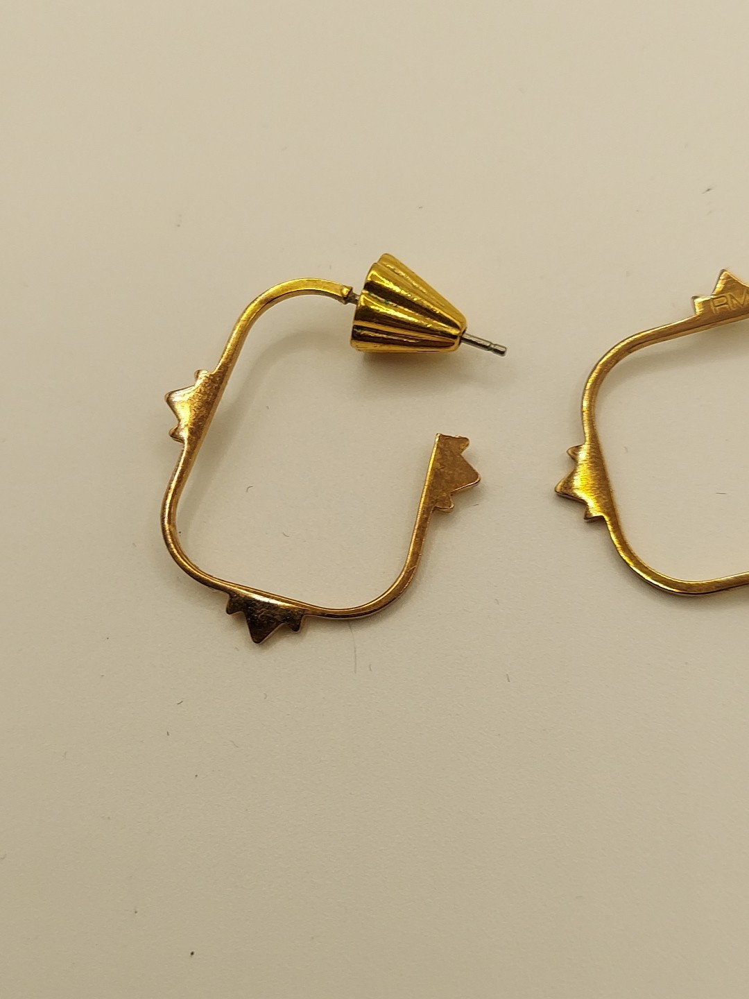 Rebecca Minkoff Gold Tone Hoop Earrings With Branded Bag