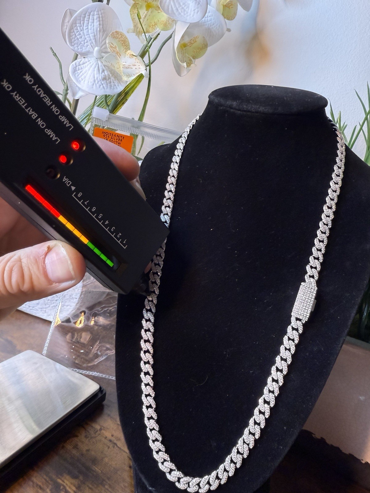 22” 6.5MM SOLID 925 Sterling Silver (49g) Miami Cuban Chain with VVS Moissanite