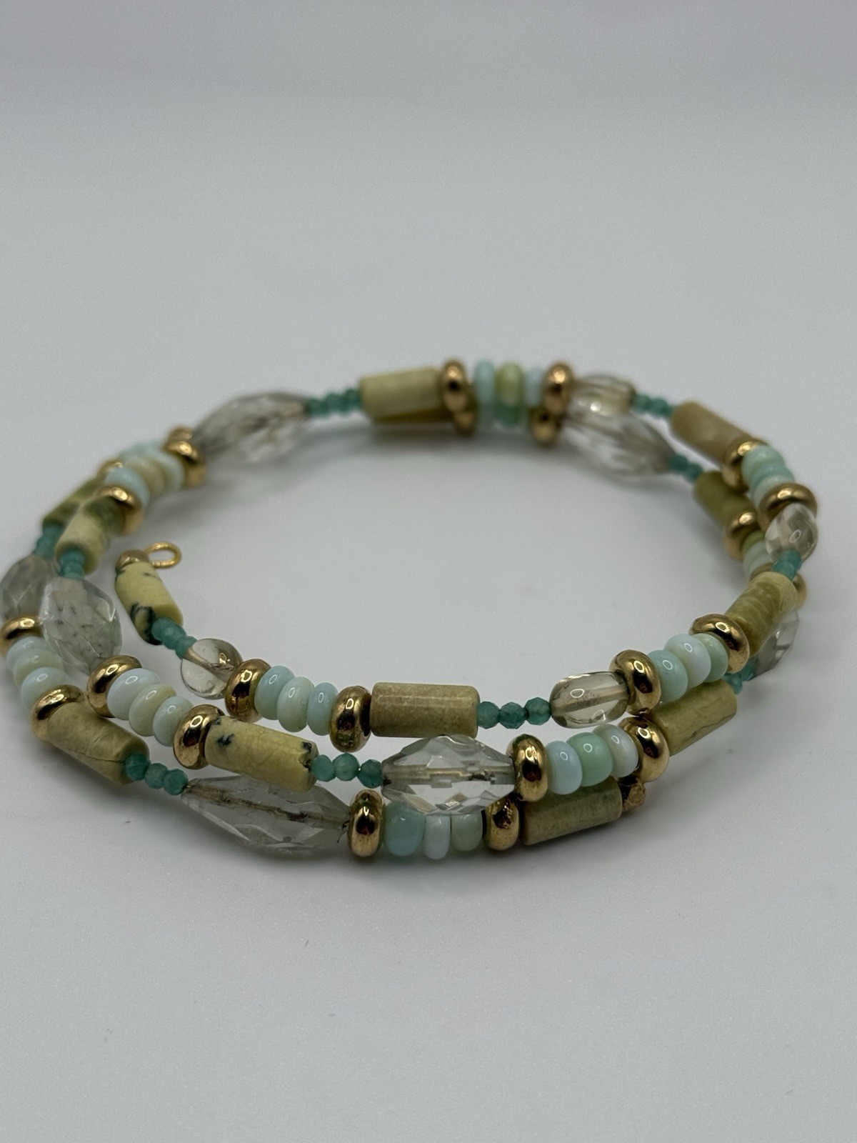 Semi precious stone bracelet- Peruvian Opal, Aventurine, Lemon Quartz & More