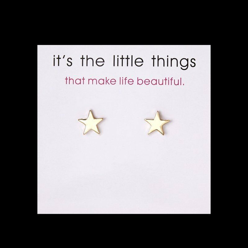 Cute New Fashion Jewelry Petite Yellow Gold Alloy Star Stud Post Earrings