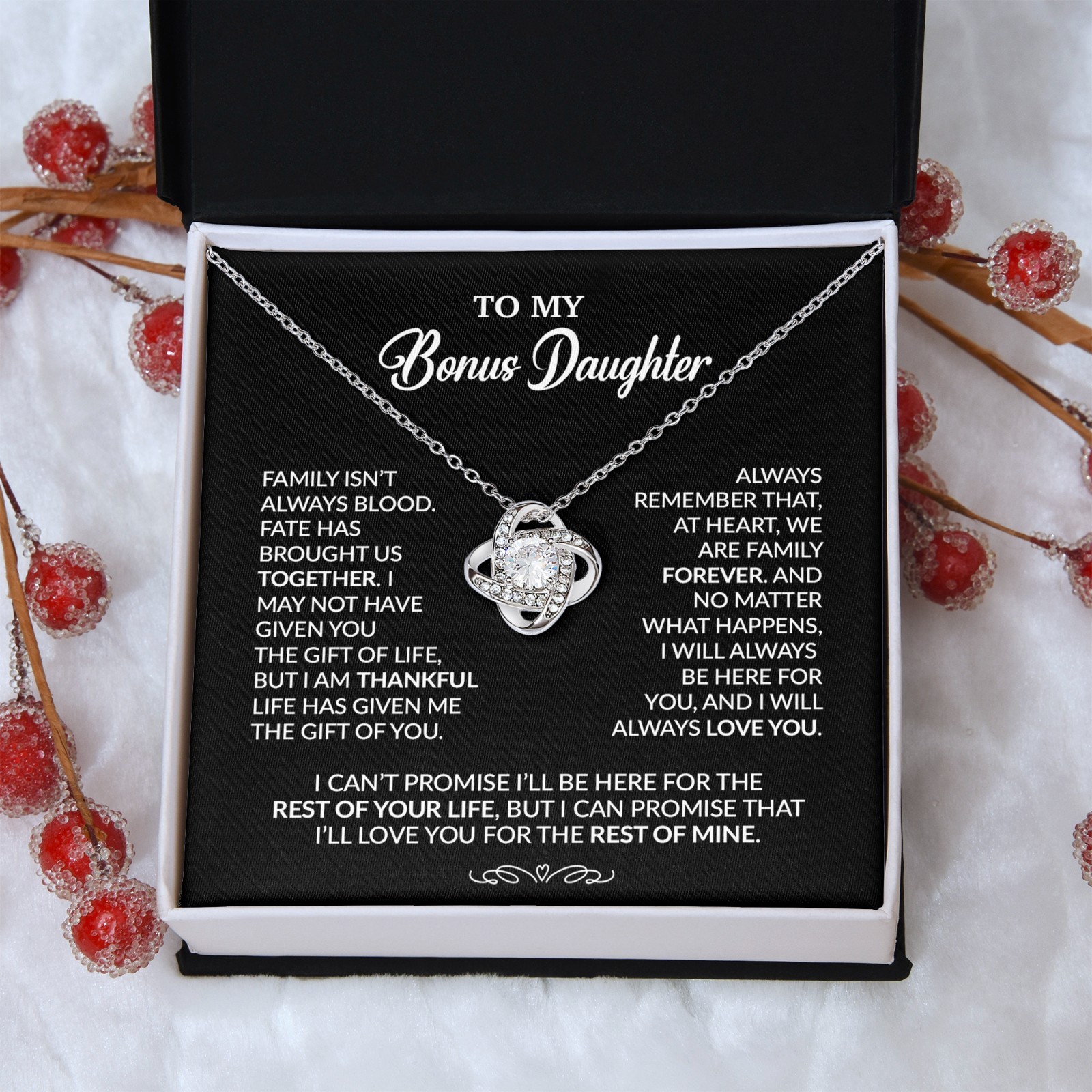 To My Bonus Daughter Necklace, Gift for Bonus Daughter, Step Daughter Birthday
