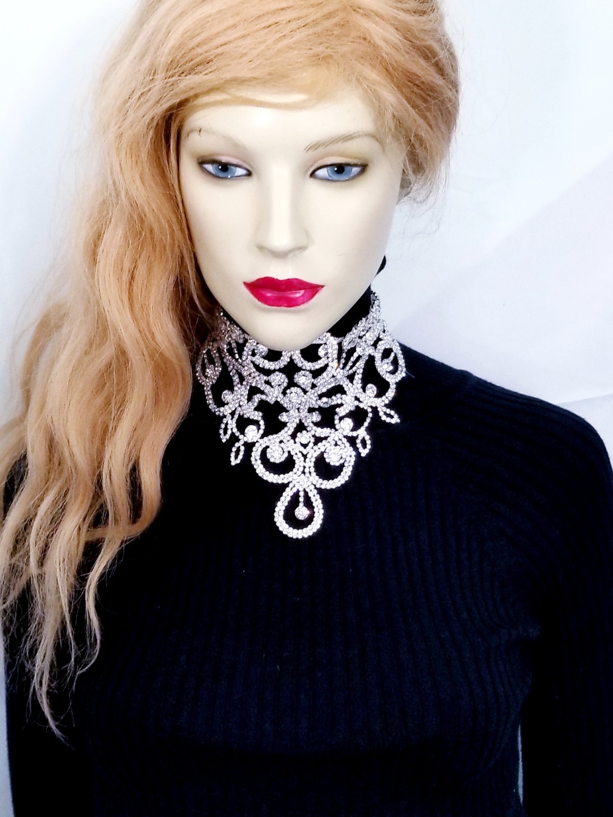 Clear Crystal Choker Rhinestone Crystal Necklace Bridal Prom Pageant Jewelry