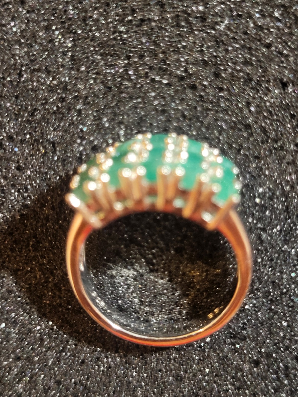 Mystical Zambian Green Emerald Rhodium over 925SS, Sz6, New