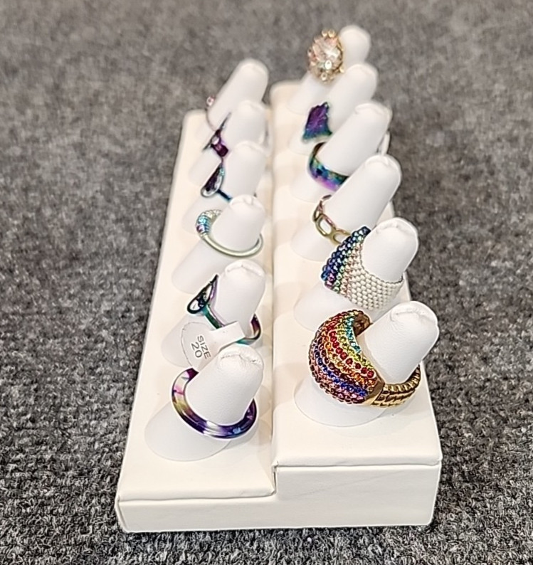 Jewelry 12 Rings Rainbow Collection See Description Lot #211